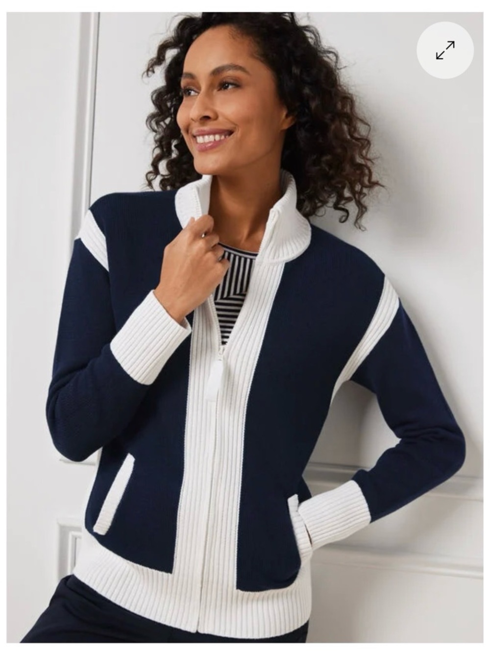 Talbots Coolmax Mockneck Sweater Jacket